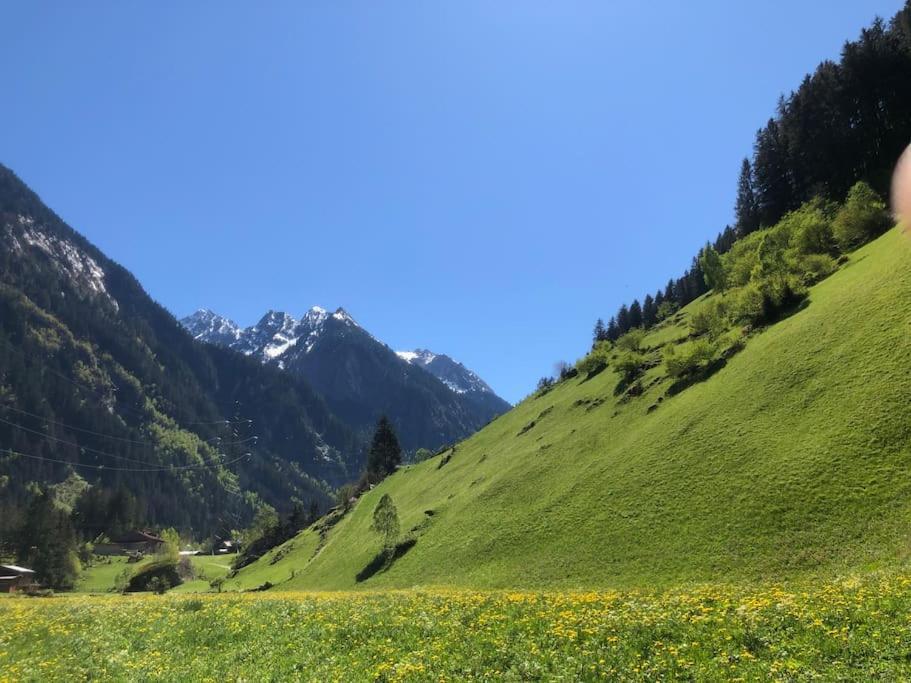 Ferienhaus Zillertal Panorama Blick Balkon Sauna Zellberg ภายนอก รูปภาพ